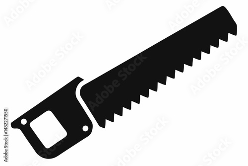 handsaw silhouette line art vector illustration with a white background