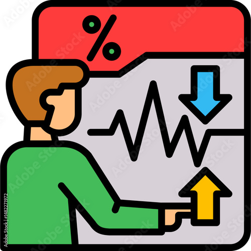 Market Volatility lineal color icon