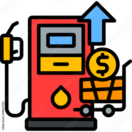 Oil And Gas Prices lineal color icon