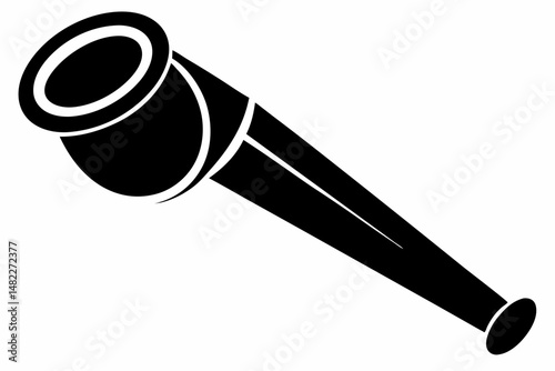 kazoo silhouette line art vector illustration with a white background