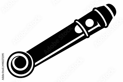 kazoo silhouette line art vector illustration with a white background