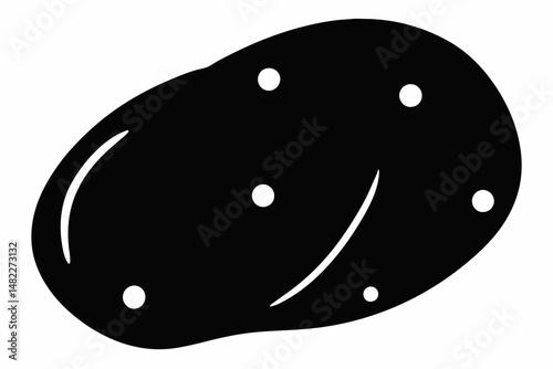 potato silhouette line art vector illustration with a white background