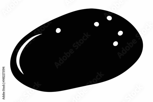 potato silhouette line art vector illustration with a white background