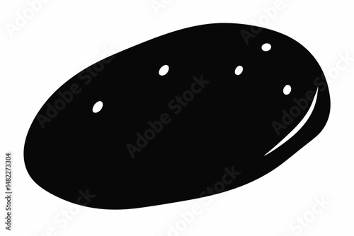 potato silhouette line art vector illustration with a white background