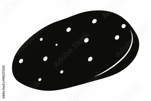 potato silhouette line art vector illustration with a white background