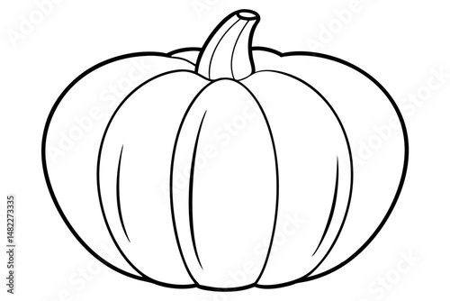 pumpkin silhouette line art vector illustration with a white background