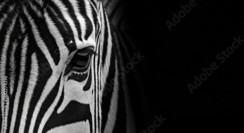 Striking Zebra Portrait Close Up Black And White Wildlife Beauty