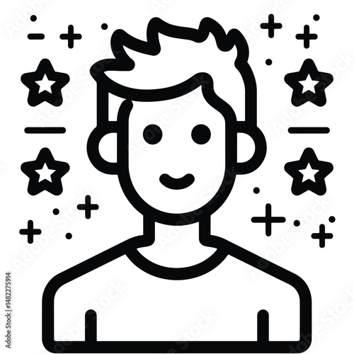 2D reputation web icon in line style  Icons, Flat lay Icon