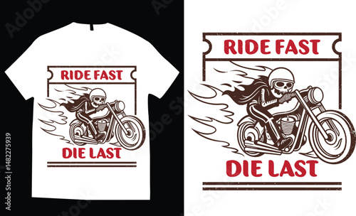 Motorcycle-themed skull helmet with crossed pistons and rebel rider elements,  engine parts, wings, and flames, the composition evokes fire, speed, and power, white t-shirt design vector illustration.