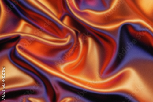 Vibrant Silk Swirls: An exquisite close-up captures the opulent folds and shimmering allure of lustrous silk fabric.