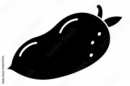 sweet potato silhouette line art vector illustration with a white background