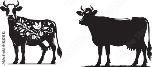 Joyful Cartoon Cow Vector Illustration – Cow No 9