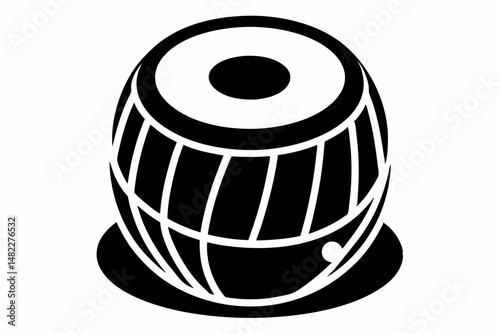 tabla silhouette line art vector illustration with a white background