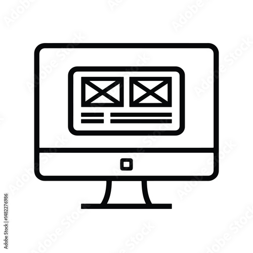 2D request web icon in line style  Icons, Flat lay Icon