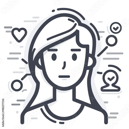 2D request web icon in line style  Icons, Flat lay Icon