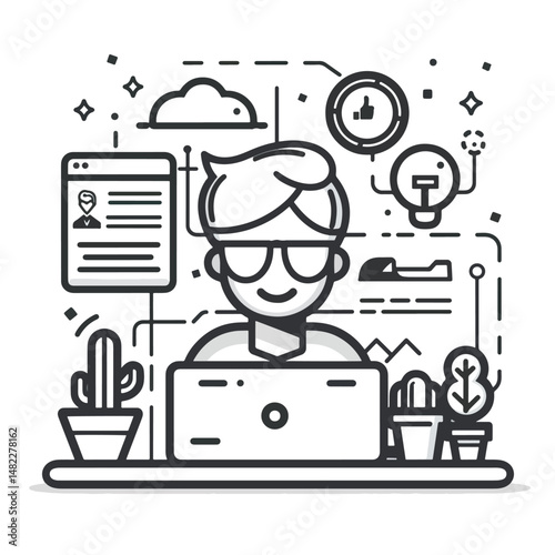 2D resources web icon in line style  Icons, Flat lay Icon