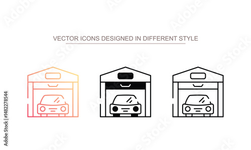 Car Garage icon design with white background stock illustration
