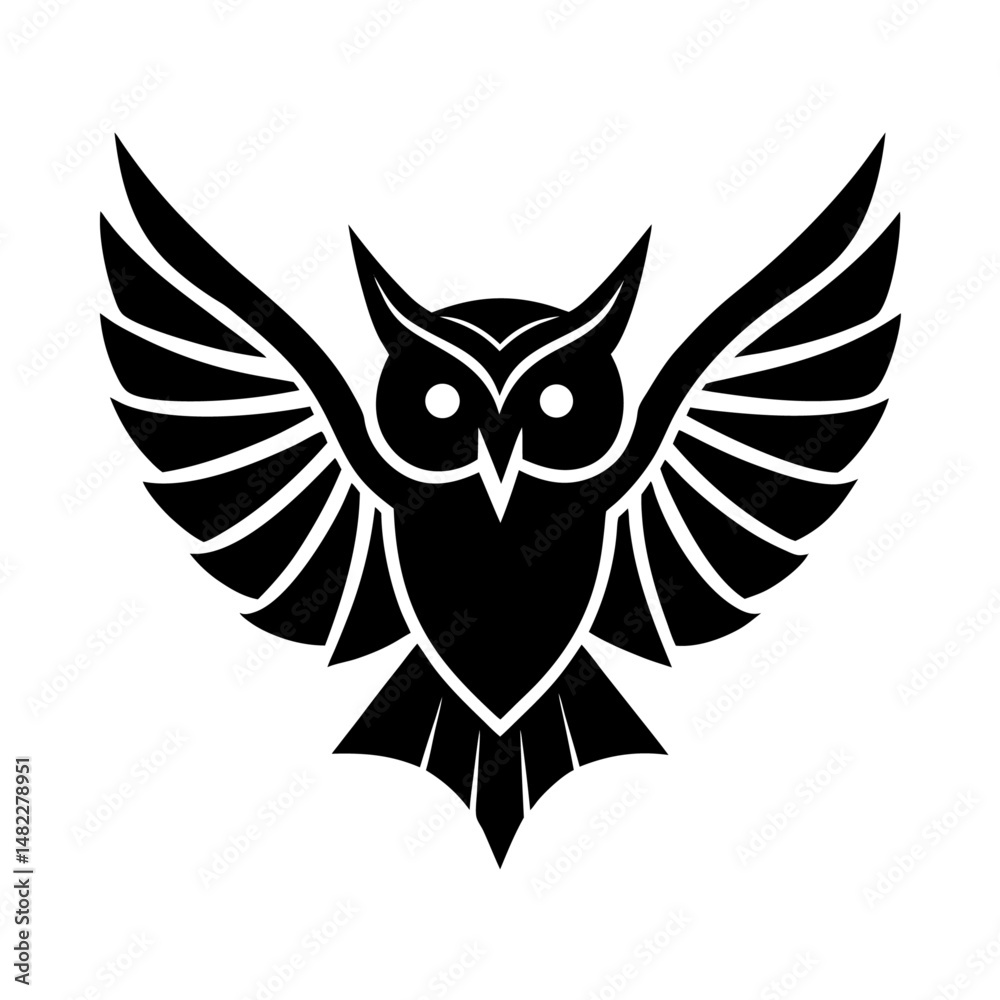Obraz premium an owl with symmetrical wings silhouette