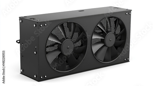 Black-painted fan unit designed for heavy-duty cooling systems