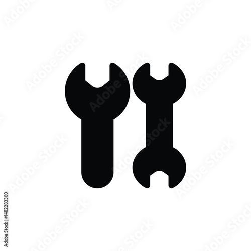 Vector spanner icon with clean lines. Ideal for mechanic tools, automotive, repair, industrial maintenance, and construction themes.