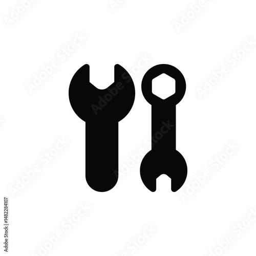 Vector spanner icon with clean lines. Ideal for mechanic tools, automotive, repair, industrial maintenance, and construction themes.
