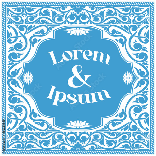 Decorative vintage ornate label design blank card