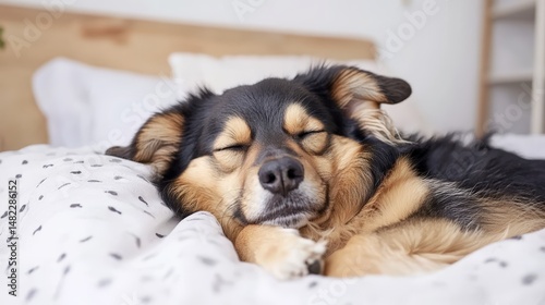 A vigilant watchdog relaxing momentarily with ears still alert, loyalty depicted sincerely