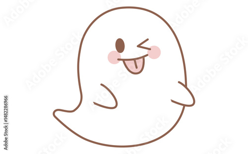 シンプルなオバケのかわいいイラスト