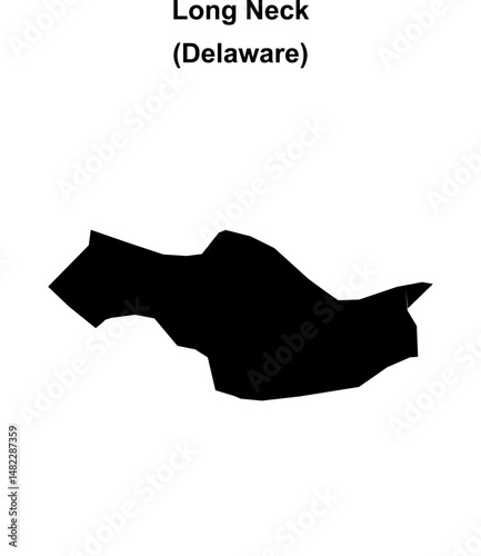 Long Neck (Delaware) blank outline map