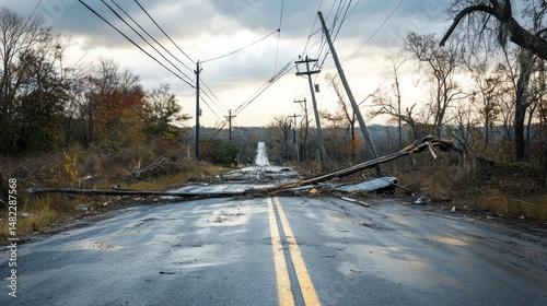 Damaged road after storm (1)