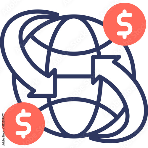 Foreign Trade Barriers mixed color icon