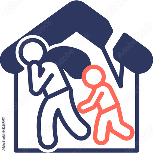 Refugee Crisis mixed color icon