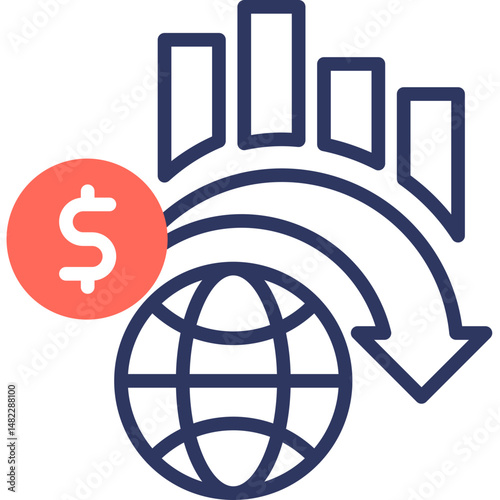 Global Financial Crisis mixed color icon