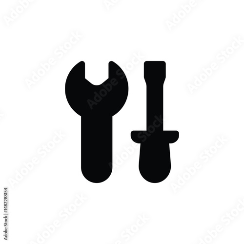 Vector spanner icon with clean lines. Ideal for mechanic tools, automotive, repair, industrial maintenance, and construction themes.