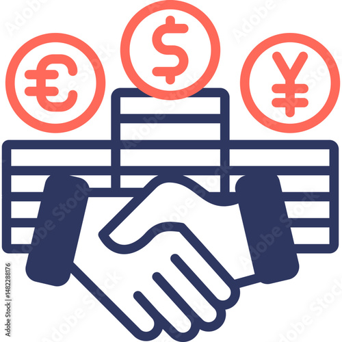 Foreign Investment  mixed color icon