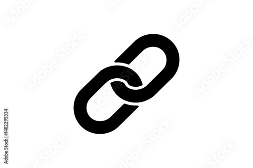 Black link icon connection and chain vector image