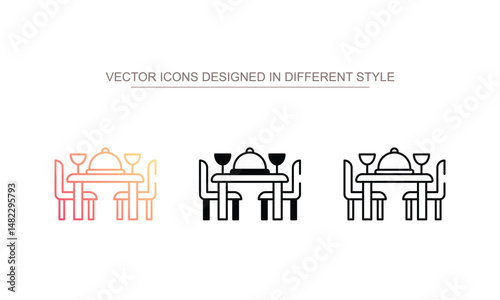 Dining Room icon design with white background stock illustration