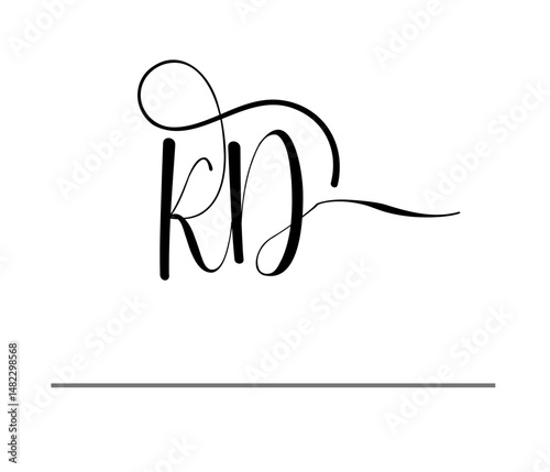 KD Monogram Logo – Interlocked K and D Letters, Stylish Vector Emblem Design Template