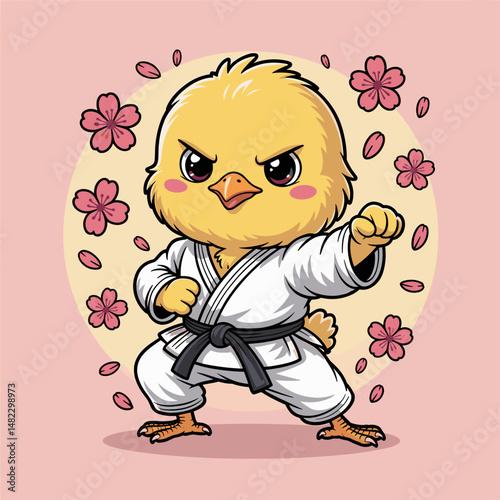 Karate Chic Vector Illustration