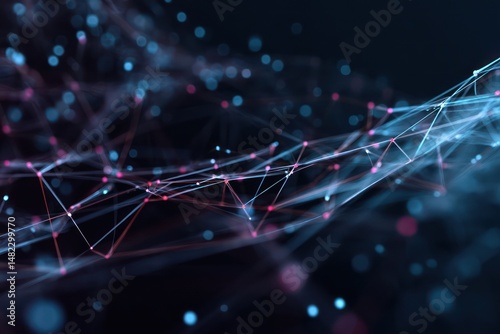Cyberspace and advanced technology depicted in an abstract digital network visualization of connectivity.