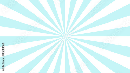 Blue pop sunburst background. Pop bright concentration line background and promotional template.