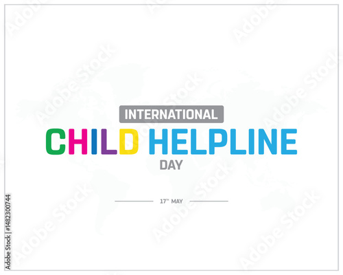 International Child Helpline Day design on white background, Typographic Design of International Child Helpline Day, Vector Design of International Child Helpline Day, International Child Helpline Day