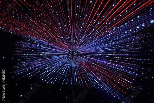 3D LED Panel featuring a radiating dark star effect with light spreading across the surface.