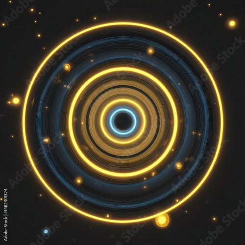 LED Wall Panel with cosmic rings and glowing stars, bringing an ethereal touch to the room.