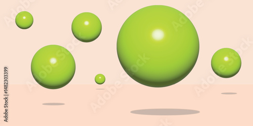 Vector illustration of fresh green easter eggs, a healthy spring design