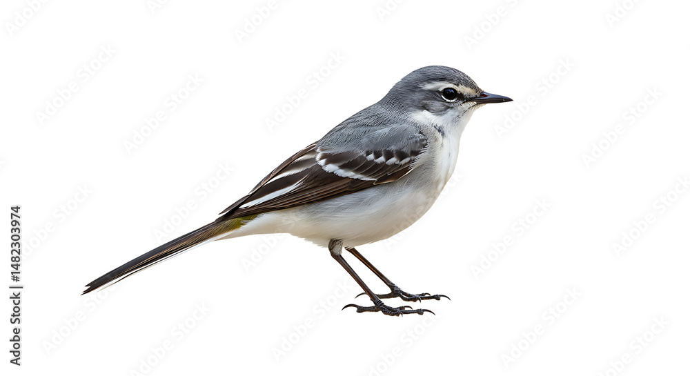Fototapeta premium Elegant white wagtail perched in serene isolation against a clean background
