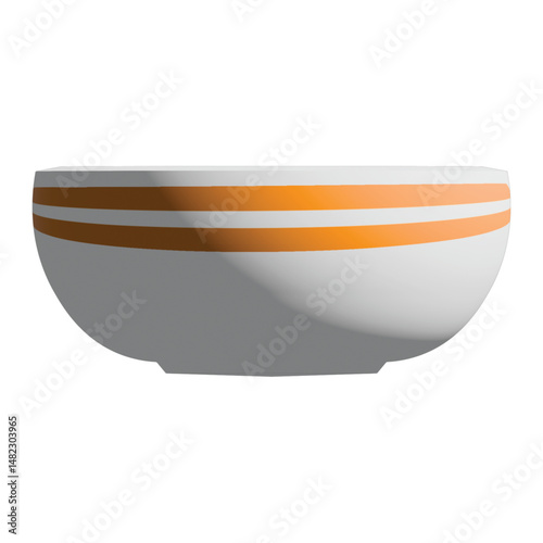 Empty white ceramic bowl isolated on a clean white background
