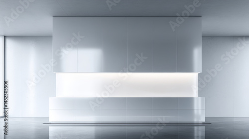 Wallpaper Mural Modern interior with sleek white cabinets and ambient lighting creates a soothing atmosphere. Torontodigital.ca