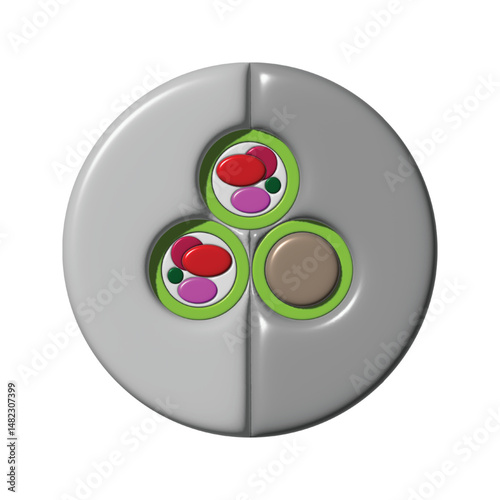 Abstract 3-Part Cable Design with Colorful Inclusions