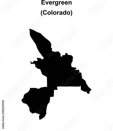 Evergreen (Colorado) blank outline map